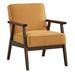 Armchair - Brayden Studio® Berthiaume 76.50Cm Wide Polyester Armchair Wood/Polyester in Yellow | Wayfair FBA9F4421B8A4FEC916F410946916787