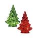 The Holiday Aisle® 5" LED Glass Tree Set of 2 Glass/Mercury Glass in Red/Green | 5 H x 3.5 W x 3.5 D in | Wayfair 3FD5BD6DFCCD404FA2EF018570CD35E7
