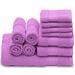 Latitude Run® Kimmarie Bathroom 11 Piece 100% Cotton Bath Towels Hand Towels Wash Cloths Set 100% Cotton in Pink/Indigo | 27 W in | Wayfair