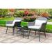 Ebern Designs Liebhilde 3 - Piece Seating Group w/ Cushions Synthetic Wicker/All - Weather Wicker/Metal/Wicker/Rattan in Gray | Outdoor Furniture | Wayfair