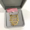 Collier personnalisé avec noms de coeurs pour femmes et filles bijoux en acier inoxydable plaque