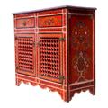 Handbemalte Kommode Vollholz | Marokkanische Orientalische Handgefertigte Nachttisch Vintage-Stil | Asiatisches Sideboard Lowboard