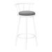 Bar Stool- Set Of 2- Swivel- Bar Height- White Metal- Grey Leather Look- Contemporary- Modern-Monarch Specialties I 2397