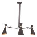 Interiors by PH Linox 3 Shade Black And Gold Bent Arm Pendant