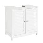 Meuble sous lavabo 2 portes effet bois blanc