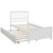 Designs Bed Frame w/Trundle,Platform Twin Bed w/Pull Out Trundle,White