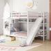 Twin-Over-Twin/Full-Over-Full Castle Style Bunk Bed with Slide