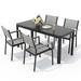 Outdoor 5/7-Piece Patio Aluminum Dining Set Stackable Chairs and Extendable Table