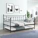 Twin Size Sofa Bed Daybed Metal Frame with Trundle Living Room Nap
