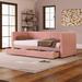 Upholstered Twin Corduroy Daybed with 2 Storage Drawers and Wood Slat, Twin Size Tufted Sofa Bed for Bedroom