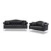 2 Piece Button Tufted Loveseat and Sofa Set, Button tufted Velvet Living Room Sofa Couch Set with Metal Legs and Throw Pillows