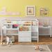 Twin Size Loft Bed with Shelf and Drawers, Luxury Loft Bed with Portable Desk, Modern Multifuntional Kids Bed Frame