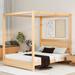 Designs Canopy Bed Frame, Four-Poster Canopy Platform Bed Frame with Headboard, Wooden Full Bed with Support Legs