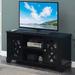 47" TV Stand with Storage Cabinets in Black Wood - 47 inches in width