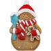 15.75" LED Lighted Gingerbread Snowman with Cookie Christmas Figure