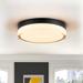 Modern Matte Black Circular Clear Frosted Glass Integrated LED Flush Mount Ceiling Light
