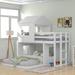 Wooden Twin Over Full Bunk Bed, Loft Bed with Playhouse, Farmhouse, Ladder and Guardrails