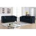 Modern 2 Piece Velvet Fabric Sofa Set Leisure Sectional Sofa, Tufted Living Room Sofa Set with Plastic Legs and Seat Cushions