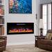 36-in Recessed Tempered Glass Front Wall Mounted LED Electric Fireplace with Remote and Multi Color Flame & Emberbed