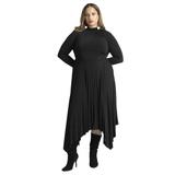 Plus Size Women's Pleated Skirt Raglan Dress by ELOQUII in Black Onyx (Size 16)