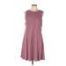 Spense Casual Dress - A-Line: Pink Solid Dresses - Women's Size Large