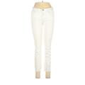 Jeggings - Low Rise Skinny Leg Boyfriend: White Bottoms - Women's Size 6 - White Wash