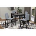 Lark Manor™ Amaryl Counter Height 4 - Person Dining Set Wood/Upholstered in Black/Brown | 48 W x 36 D in | Wayfair 4C3DEEEC488A463FA235D246530DFCDB