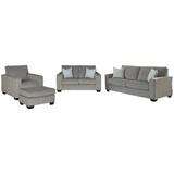 Signature Design by Ashley Altari 4 Piece Living Room Set Polyester/Chenille in Gray | 37 H x 85 W x 38 D in | Wayfair Living Room Sets PKG001810