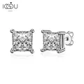 IOGOU-Boucles d'oreilles carrées en argent regardé 925 pour hommes et femmes bijoux en diamant 4