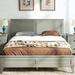 Red Barrel Studio® Cleasby Bed, Platform Bed, Bed Frame, King Bed Frame w/ Headboard, Bed Frame in Gray | 38.33 H x 59.13 W x 79.13 D in | Wayfair