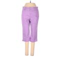 Talbots Jeans - Mid/Reg Rise Straight Leg Cropped: Purple Bottoms - Women's Size 4 Petite - Light Wash