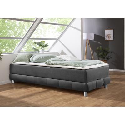 Boxspringbett INOSIGN "Vaasa", grau (anthrazit), B:96cm L:206cm, Komplettbetten, für Dachschrägen geeignet, inkl. Bettkasten und Topper Image