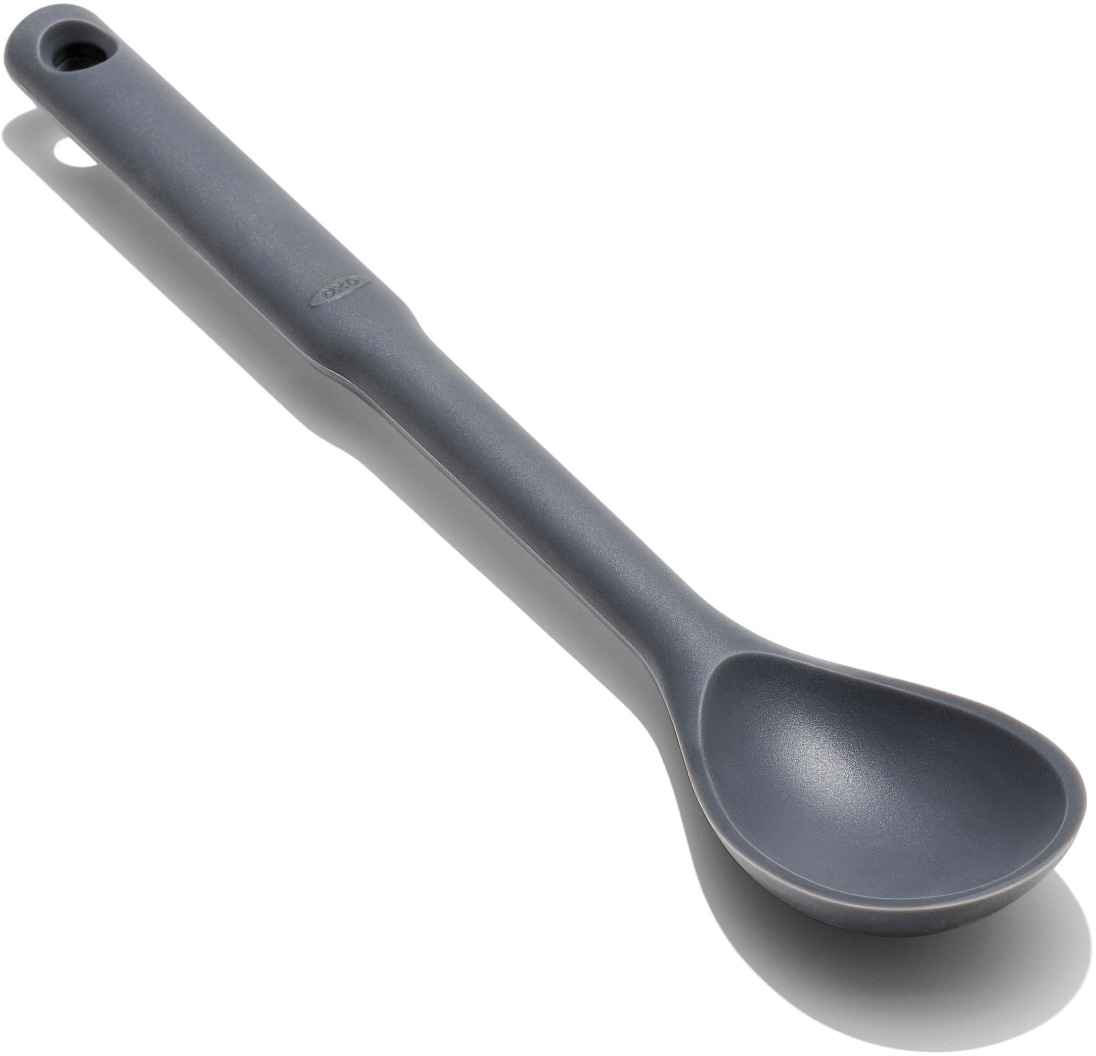 Kochlöffel OXO GOOD GRIPS, grau, B:6cm, Silikon, Kochlöffel, Silikon