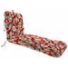 Jordan Manufacturing 74 x 22 Red Floral Outdoor Chaise Lounge Cushion with Ties and Loop