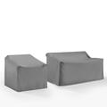 Crosley Furniture Covers 2-Piece Vinyl Outdoor Sofa Cover Set in Gray