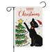 VOCHIC Merry Christmas Garden Flag 12x18 Double Sided Burlap Welcome Winter Christmas Tree Black Cat Garden Yard Flags for Xmas Outside Outdoor Decoration (ONLY FLAG)