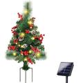 Solar Christmas Tree Lights Waterproof Small Solar Powered Christmas Tree with Super Bright LED for Pathway Yard Patio Landscape