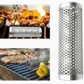 12in Stainless Steel BBQ Grill Smoker Box Tube for Wood Pellet Pipe Smoking Meat