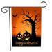 Tssuoun Halloween Garden Flag Double-Sided Pumpkin Ghost Face Decorative Yard Flag for Home