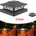 2 Pack Solar Post Cap Lights 4x4 6x6 Outdoor LED Fence Post Cap Lights 2 Color Modes Solar Powered Deck Lights for Dock Waterproof fit for Wooden/Vinyl Posts