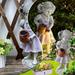 Garden Statues Solar Lighted Garden Stone Girl Watering Stone Statue For Yard Decoration