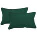 Set Of 2 Indoor/Outdoor Decorative Lumbar/Rectangle Pillows - Sunbrella Forest Green