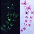 Butterfly Decal 2 Pcs 4.33 inches + 2 Pcs 3.15 inches + 8 Pcs 2.36 inches Butterfly Decal Glow in The Dark 3D Butterfly Sticker for Room Nursery Living Room Luminous Realistic Butterfly Home