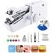 Handheld Portable Sewing Machine Mini Handy Sewing Machine Electric Handheld Sewing Machine Quick Handy Stitch Fabric Clothing Kids Cloth Pet Clothes DIY Home/Travel Use