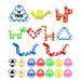 Dsseng 14 Pack 24 Blocks Magic Snake Cube Mini Plastic Puzzle Cube Fidget Toys Mini Snake Speed Cubes for Kids Party Bag Filler