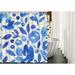 JOOCAR Watercolor Floral Fabric Shower Curtain with Hooks Rose Peony Classic Botanical Petal Navy Blue Indigo Flower Bath Shower Curtain Polyester 72x72 Inch for Bathrooms Bathtubs Camping