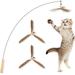 Cat Wand Toys Interactive Cat Toys with 3 Feather Refills 29 Flexible Steel Wire Sturdy Wood Handle & Bell for Kitty Kitten Cat Toys for Indoor Cats Cat Teaser Cat String Toy