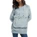 GWAABD Sweatshirt for Women Trendy Solid Color Pullover Pet Pouch Hoodie Long Sleeve Cat Dog Pocket Drawstring Hooded Sweatshirt for Women Grey L