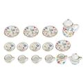 Miniature Tea Set 15Pcs 1:12 Dollhouse Mini Porcelain Flower Tea Cup Set Dollhouse Miniature Teapot Set Simulation Kitchen Prop for Kids Toddler Friends Dollhouse Supplies[ Colorful Broken Flower]