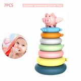 KEINXS 7 Rings Baby Stacking & Nesting Toys for Babies 6 Months and up Old Girls Boys - Toddlers Sensory Educational Montessori Baby Blocks - Developmental Teething Learning Stacker